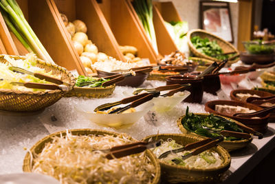 Close-up of food on table