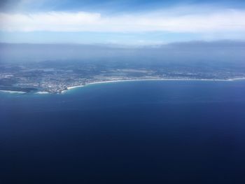 Aerial view of sea against sky