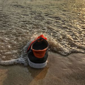 High angle view of beach
