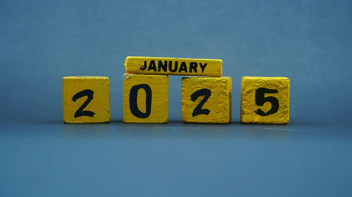 Close-up of toy blocks on table