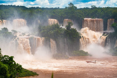 Scenic view of waterfall