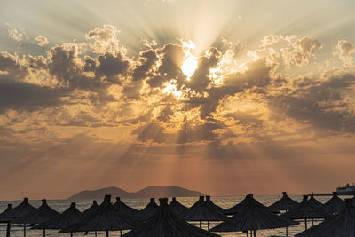 Scenic view of dramatic sky during sunset