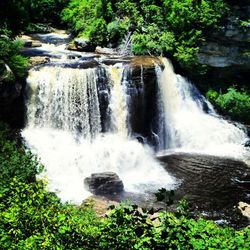 Scenic view of waterfall