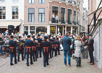 People in town square