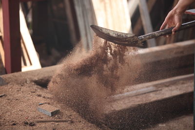 Close-up of person working