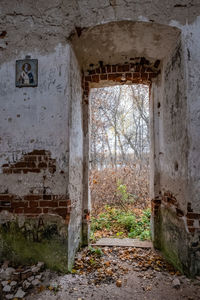 Entrance of abandoned building