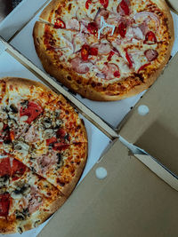 Close-up of pizza on table