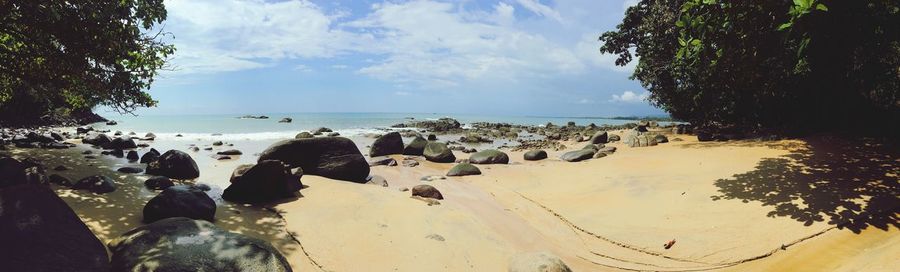 Panoramic view of beach against sky