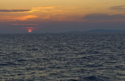 Scenic view of sea at sunset