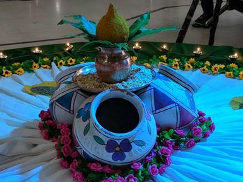 Close-up of drink in glass on table