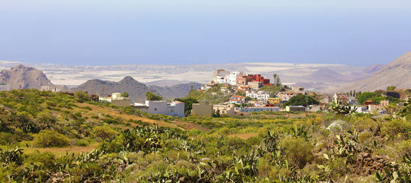 View of macizo de adeje mountain range on tenerife, canary islands, spain.