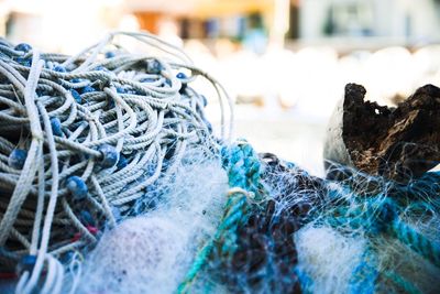 Close-up of fishing net