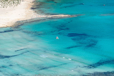 High angle view of beach