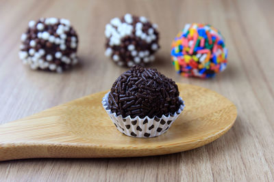 Close-up of dessert on table