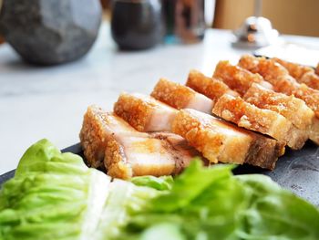 Close-up of food in plate