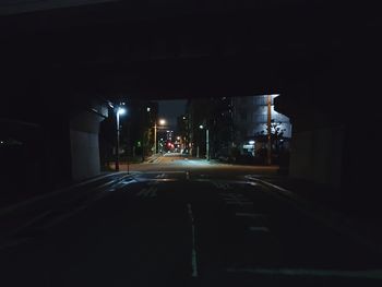 View of city street at night