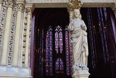 Low angle view of statue in temple