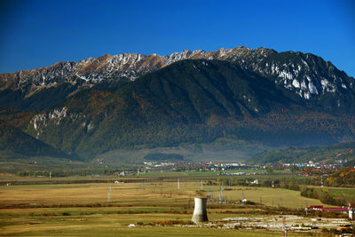 Scenic view of mountains against clear sky