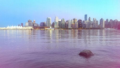 City skyline with waterfront