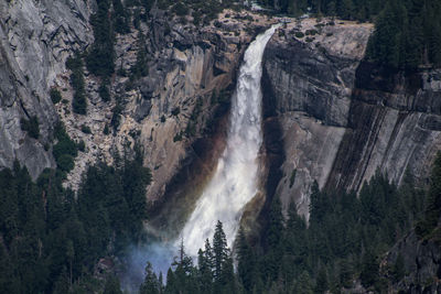 Scenic view of yosemite  waterfall