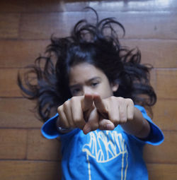 Portrait of woman at home