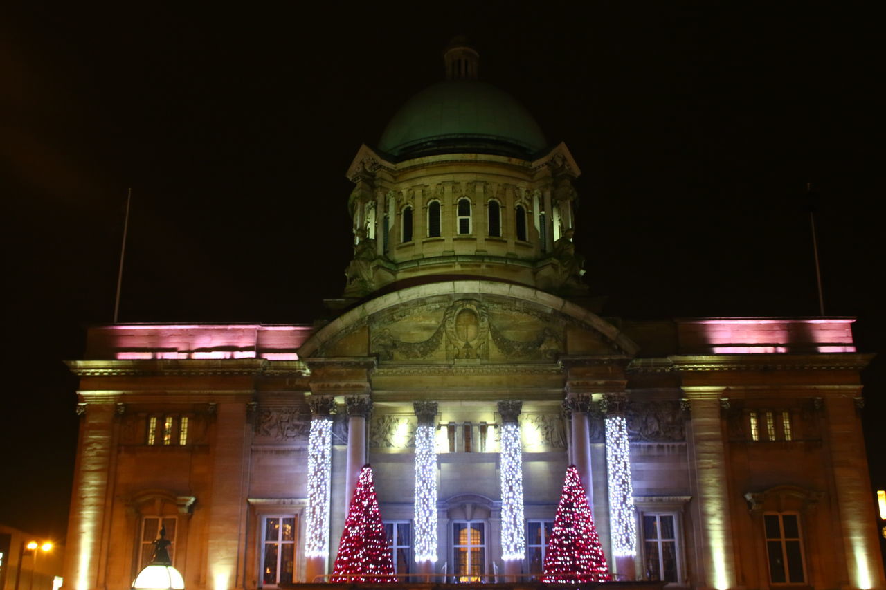 architecture, built structure, building exterior, low angle view, night, illuminated, famous place, city, dome, travel destinations, religion, sky, church, place of worship, window, facade, spirituality, capital cities, no people