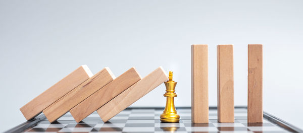 Close-up of table against white background