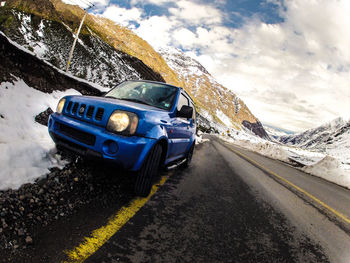 Car on road against sky