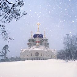 View of cathedral against sky during winter