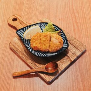 High angle view of sushi in plate