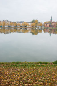 Reflection of buildings in river