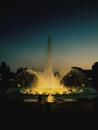 View of fountain at night