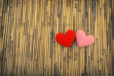 Close-up of heart shape on wood
