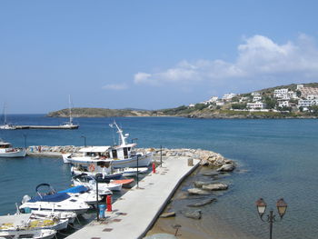 Boats in harbor