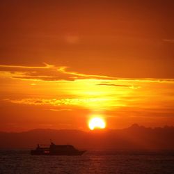 Scenic view of sea at sunset