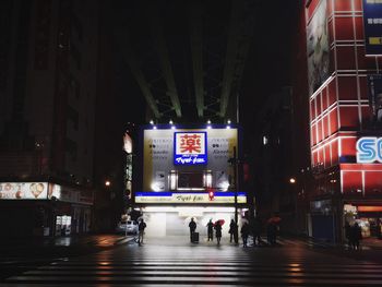 Illuminated city at night