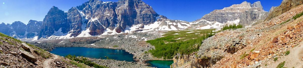 Panoramic shot of rocks in mountains against sky