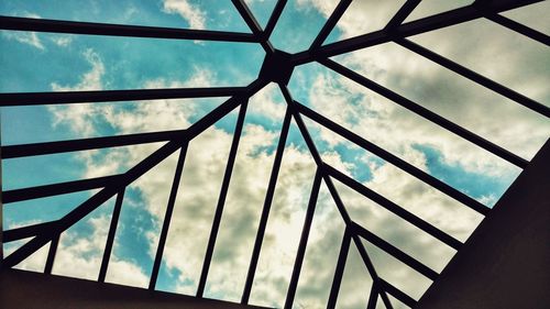 Low angle view of skylight against sky