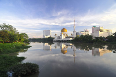 Reflection of buildings in water