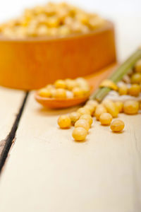 Close-up of food on table