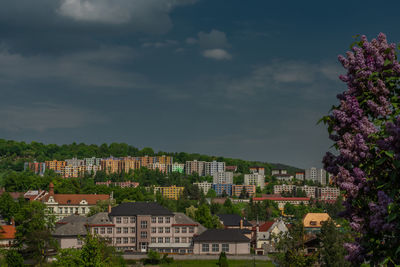 Buildings in city against sky