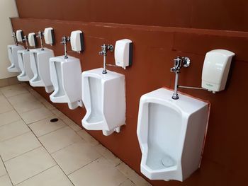 View of white wine glasses