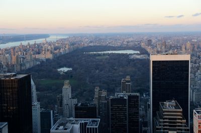 Aerial view of cityscape against sky