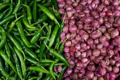 Full frame shot of vegetables for sale in market