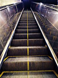 Low angle view of escalator