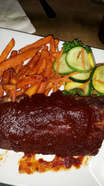 Close-up of served food