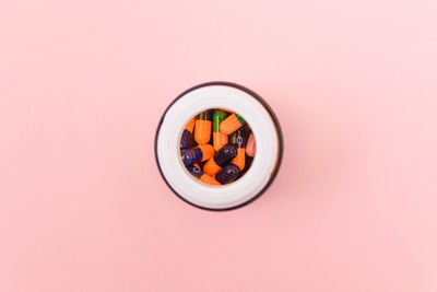 Directly above shot of cigarette on table