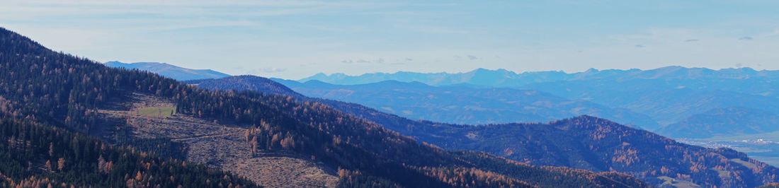 Panoramic view of mountains against sky