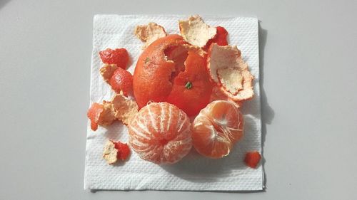 Directly above shot of fruits in plate