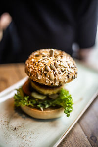 Close-up of breakfast on table